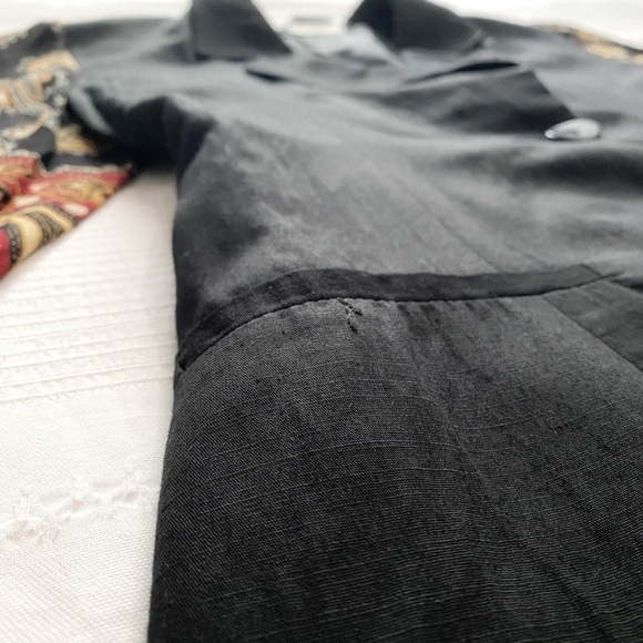 SANDRO VINTAGE BLACK LINEN BLEND SHEER BLAZER - M - Picture 7 of 10